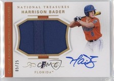 2018 Panini National Treasures Holo Gold 5/25 Harrison Bader #CMS-HB Auto hg6