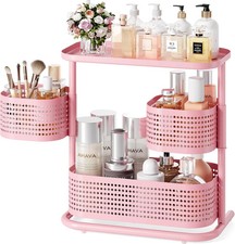 Metal Bathroom Counter Organizer  Rotating Countertop Storage Shelf  3 Tier, Mak