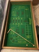 Crestline Nevada Dice Craps Table Top Game -HardWood -Original Box