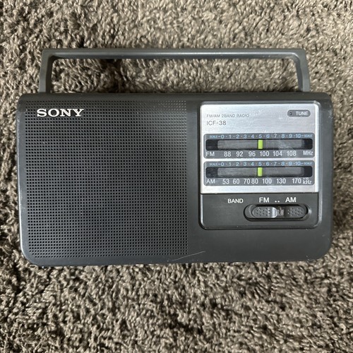 Sony ICF-38 Portable AM/FM 2 Band Radio Electrical & Battery Operated ...