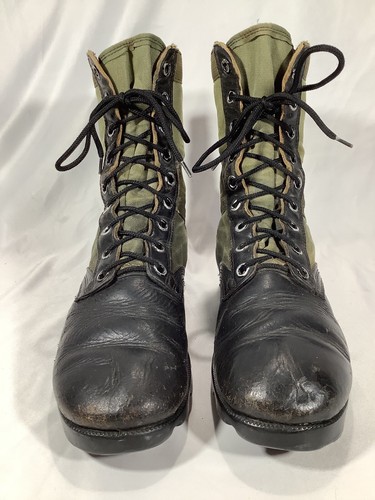 Vintage Addison Green Canvas Jungle Combat Military Style Boots Women's Size US9 - Picture 3 of 8