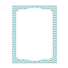 Designer Computer Paper Turquoise Chevron 8.5” x 11” Decorative Printer Paper...