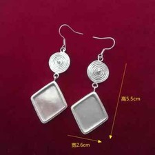Tribal exotic cute accessory pure handmade Miao silver DIY embed earring 1pair