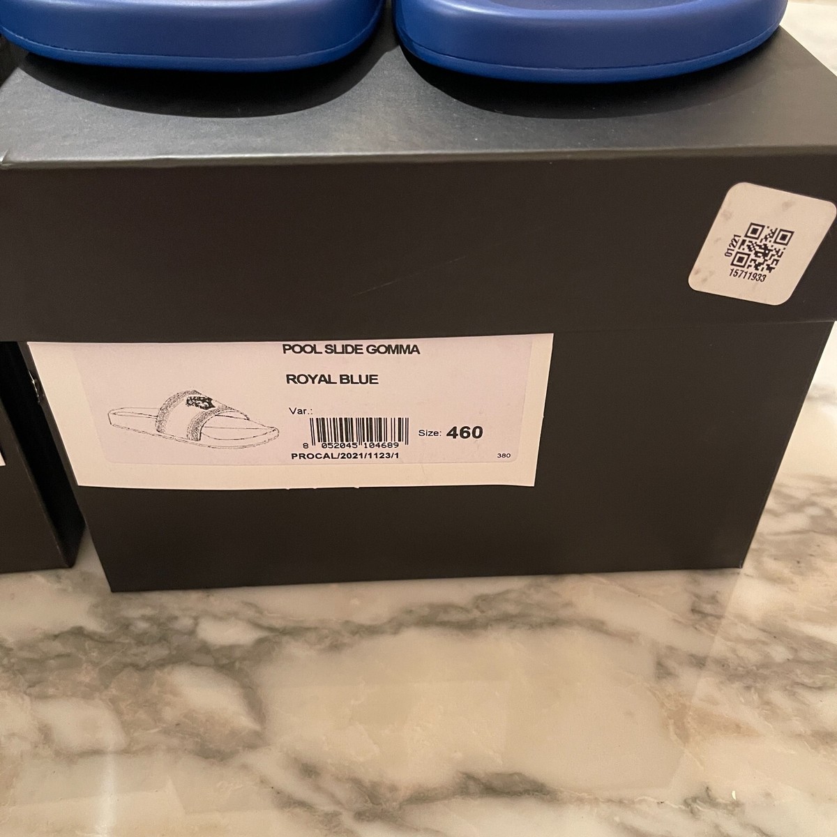 【Versace】メデューサエンブレム ミュール ターコイズブルー sz 37.5 NEW $350 VERSACE Blue Rubber MEDUSA LOGO Flip Flops