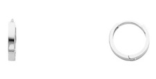 Kid Ladies Real 14k White Gold 2 MM Thickness Plain Huggies Hoop Earring