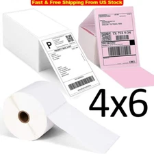 100-5000PCS 4" x 6" Fanfold Direct Thermal Shipping Address Sticker Label LOT
