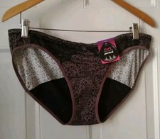 MAIDENFORM LEOPARD AND LACE PERIOD BIKINI PANTY, SIZE 2XL