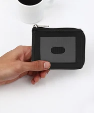 Men's Zipper RFID Blocking Premium Leather Zip-Around ID Bifold Wallet