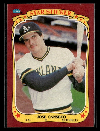 1986 Fleer Star Stickers #19 Jose Canseco