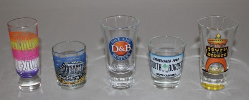 5 Shot Glasses Places Souvenir Glasses Mixed Lot / #6