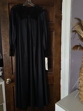 Vintage Black Vassarette Robe Lace Details Quintessence Underneath it All