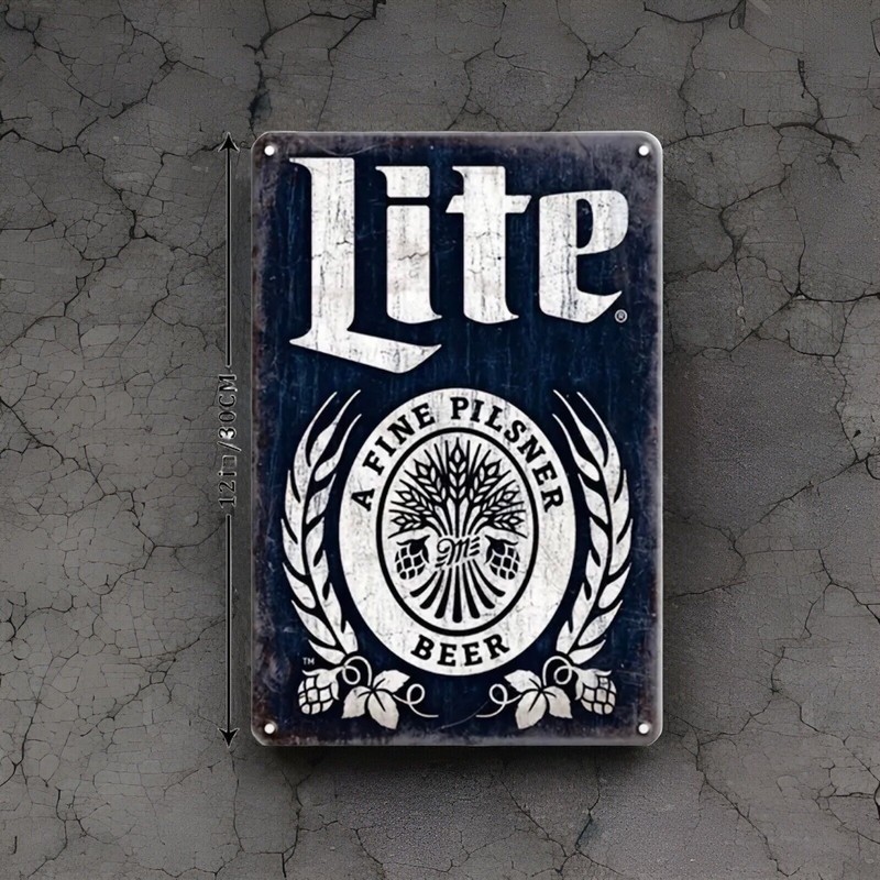 Miller “Lite” A Fine Pilsner Classic Style Aluminum Sign
