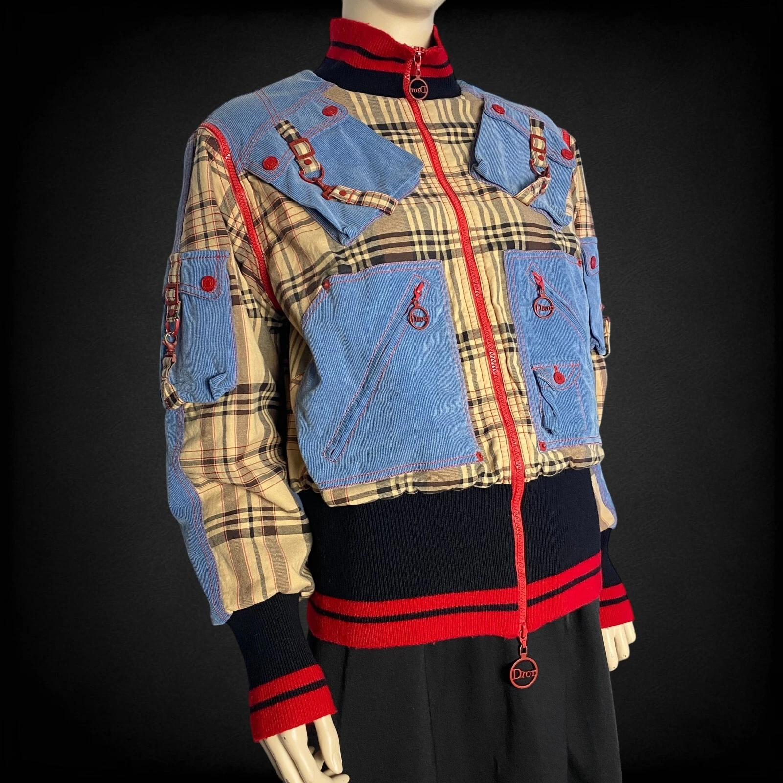 Dior — Christian Dior 2004 RARE VTG 2in1 Multicolor Bomber Jacket Vest Size 48it XL-XXL