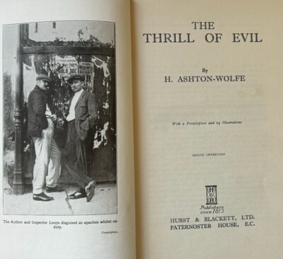 The Thrill of Evil - Harry Ashton-Wolfe, 1930 hc vg HURST & BLACKETT, LTD. PATER