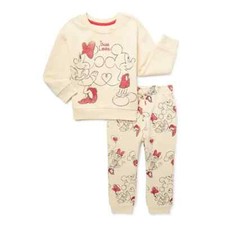 Disney Mickey and Minnie Sweethearts Valentines Day Jogger Set-Wood Ash-4T-NWT