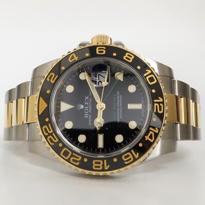 Rolex GMT-Master II 18kt Yellow Gold Stainless Steel 40MM Black