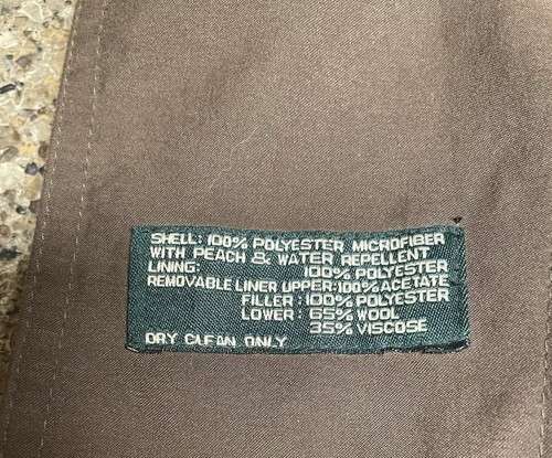 Ralph Lauren Brown Microfiber Water Repellent Wool Lined Trench Coat 42S *READ* - Picture 7 of 11