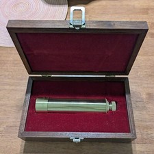 Vintage UNITRON Brass Telescoping Telescope 30x 40mm w. WOOD Box OWENS CORNING