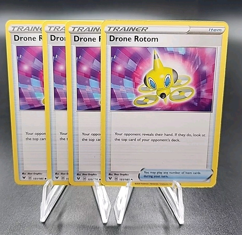 4x Drone Rotom 151/185 Trainer Playset Pokémon Sword & Shield Vivid Voltage