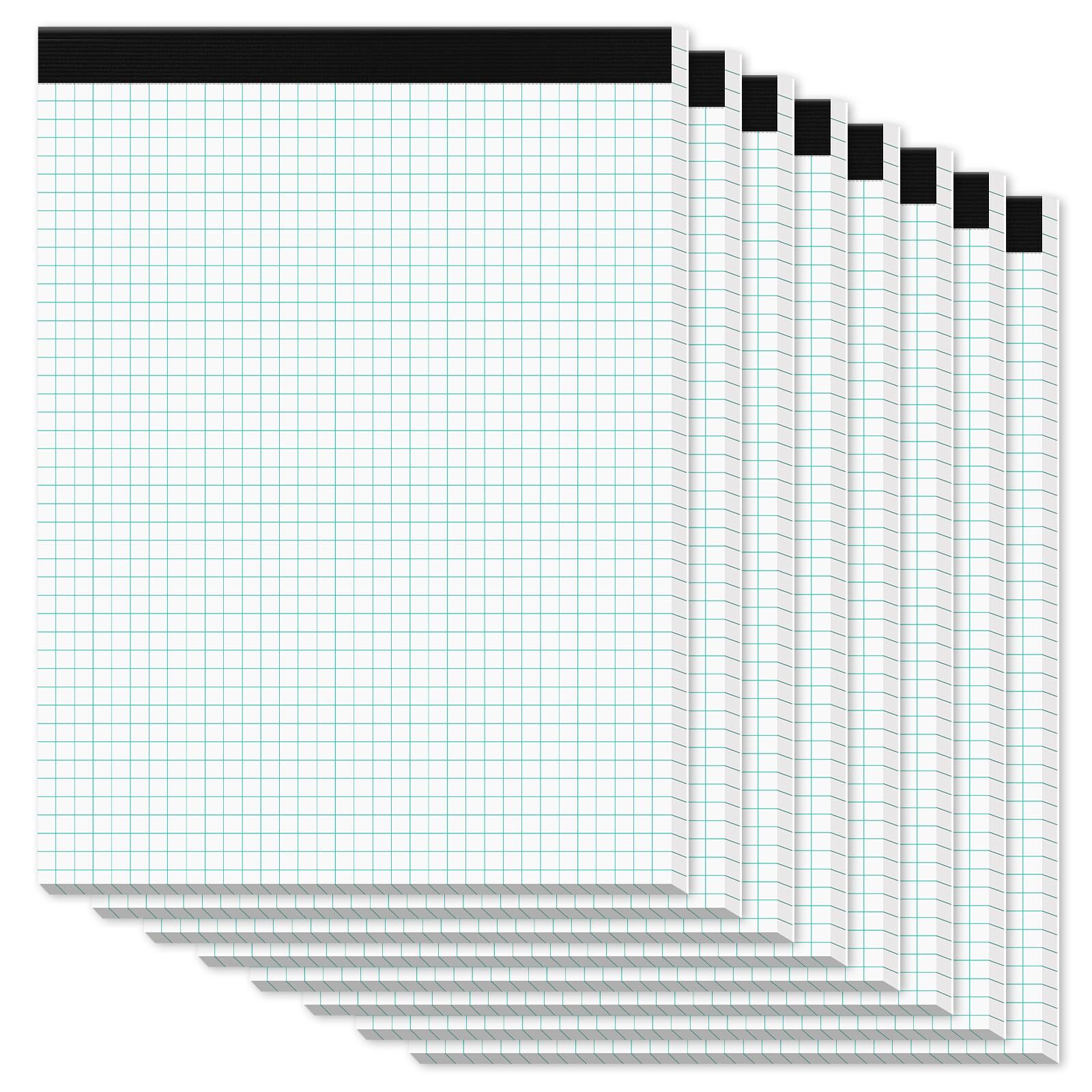 Zaviko Graph Paper Pads 8.5 x 11 8 Pack 4x4 Quad Grid Paper Pad 8-1/2 ...