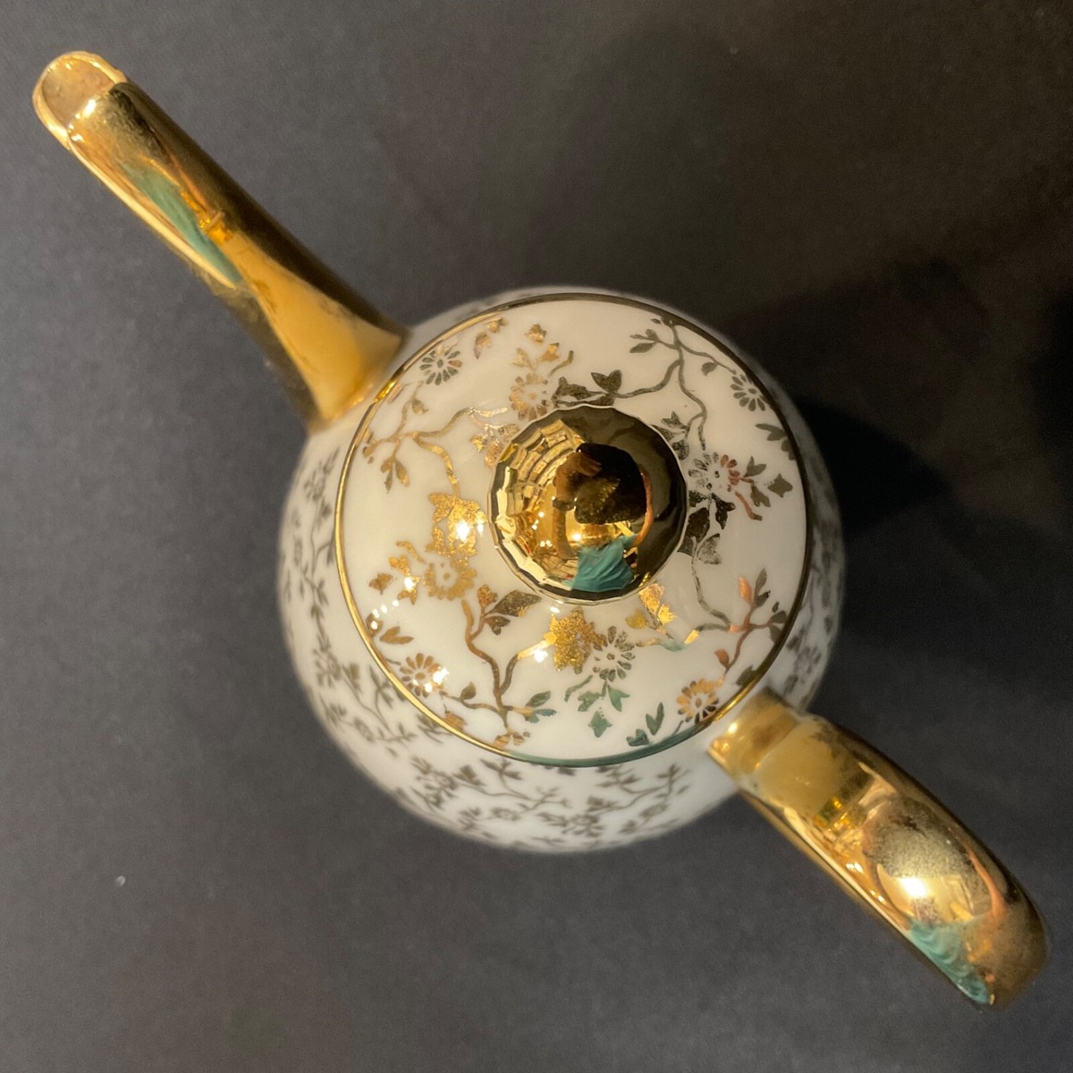 Vintage HAUS DRESDEN Tea Set, 24K Gold & White Hutschenreuther 