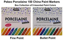 Pebeo Porcelaine 150 China Paint Markers, Assorted 9 Paint Colors