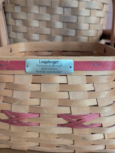 Lot 3 Longaberger Basket Set Boardwalk Purse Bag Xmas Bin Bread Serving Table - Picture 4 of 24