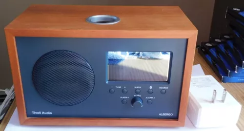 Tivoli Audio Albergo Wood AM/FM/BT Clock Radio w/ AC Power, No Remote
