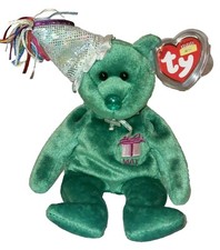 Ty Beanie Baby MAY the Birthday Teddy Bear 9" NEW MWMTs Plush Stuffed Animal Toy
