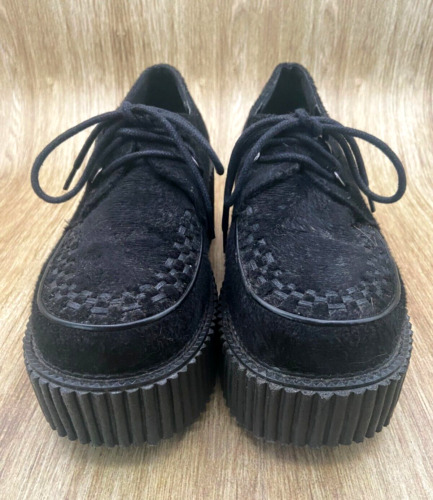 CREEPER-402S Black Suede Creeper Shoes