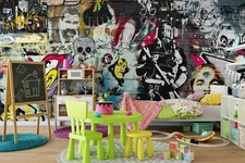 3D Graffiti Shabby Wallpaper Wall Mural Removable Self-adhesive Sticker 209