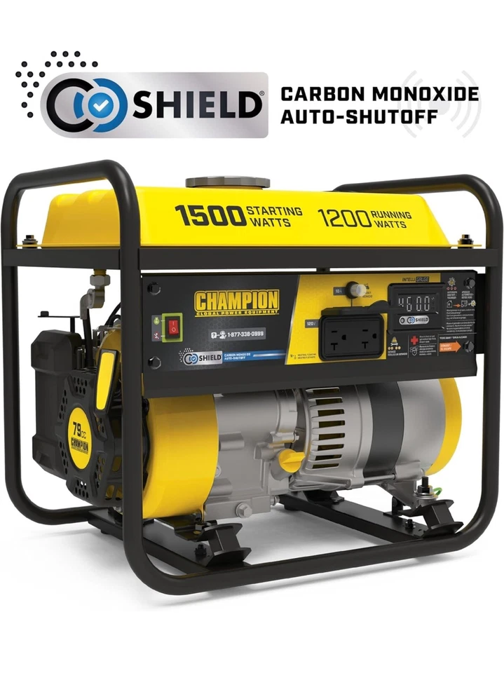 Champion Power Equipment 1500-Watt Portable Generator with CO Shield - Image 2 of 4