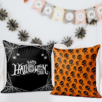 DecorX Halloween Throw Pillow Set of 2 with Inserts - Spooky Halloween Pillows