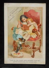 1880s VTC Cute Girls A. B. Chase Piano Norwalk OH C. W. Edwards Music Reading PA