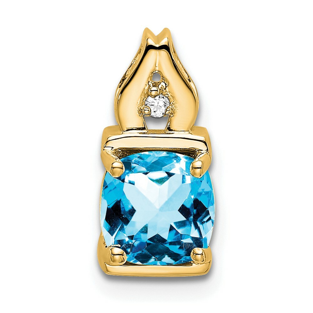 14K Yellow Gold Blue Topaz & Diamond Pendant PM7054-BT-001-YA | eBay