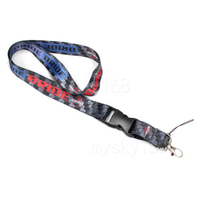 JDM Bride Black Racing Nylon 2 Side Lanyard Neck Strap KeyChain Quick Release