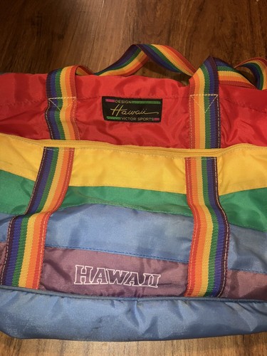 Victor Sport Design Hawaii insulated Rainbow Tote Duffle Bag Pride Vintage Retro - Picture 5 of 10