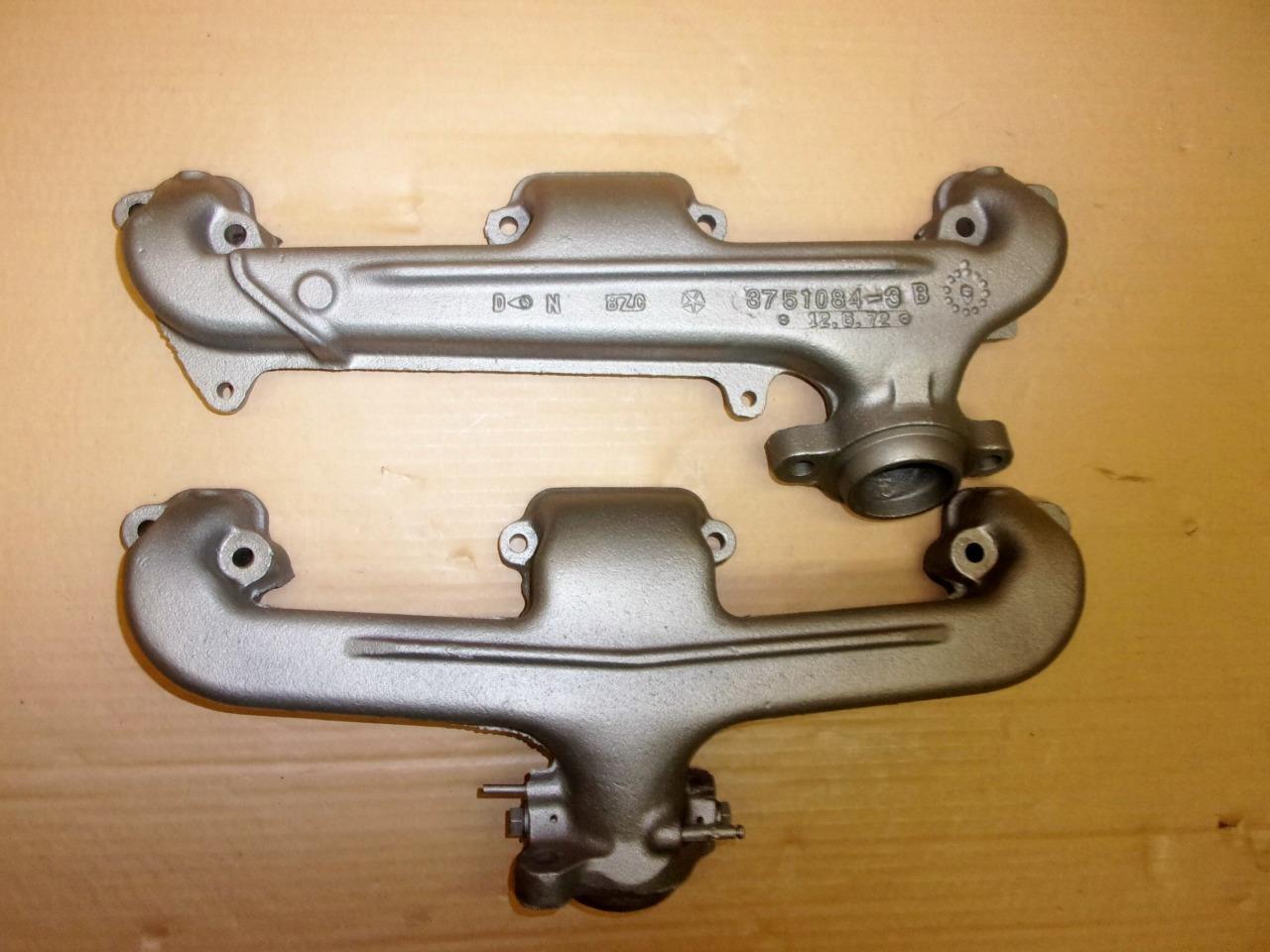 Mopar Dodge Plymouth B E body 340 exhaust manifold set สำนักงานสิทธิ