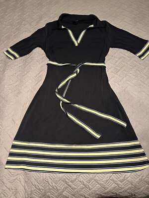 enfocus studio black and white dress Women's Black/White Empire Waist Stretch ~Size 8~EUC Whether youre headed to brunch or a casual evening out Enfocus Studio Women Black White