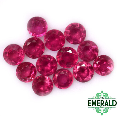 4 mm Natural Ruby Round Cut 10 Pcs 3.41 CTS Faceted Loose Gemstones GF ...