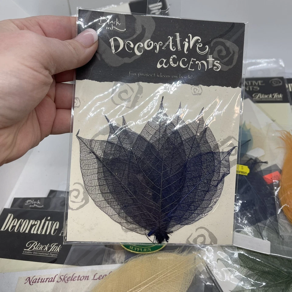 黑色墨水装饰口音骨架静脉叶套装混合颜色品牌 — 第 4/4 张图片