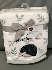 Parents Choice Embroidered Hedgehog Plush Baby Infant Blanket Soft Fleece Lovey