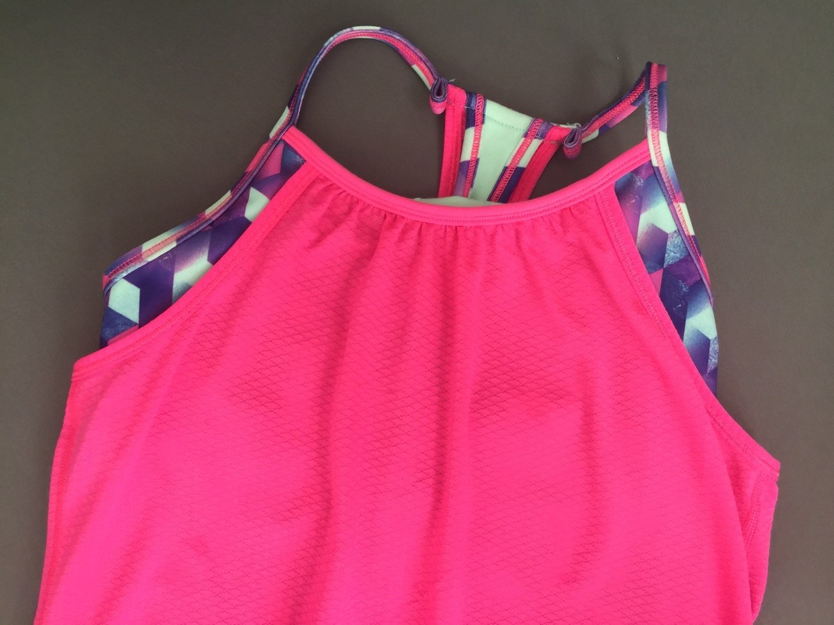 IVIVVA LULULEMON DOUBLE DUTCH TANK TOP HOT PINK WORKOUT SIZE 10