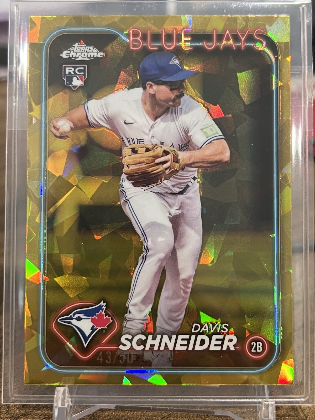 2024 Topps Chrome Sapphire Davis Schneider #189 Gold Refractor /50 Rookie RC