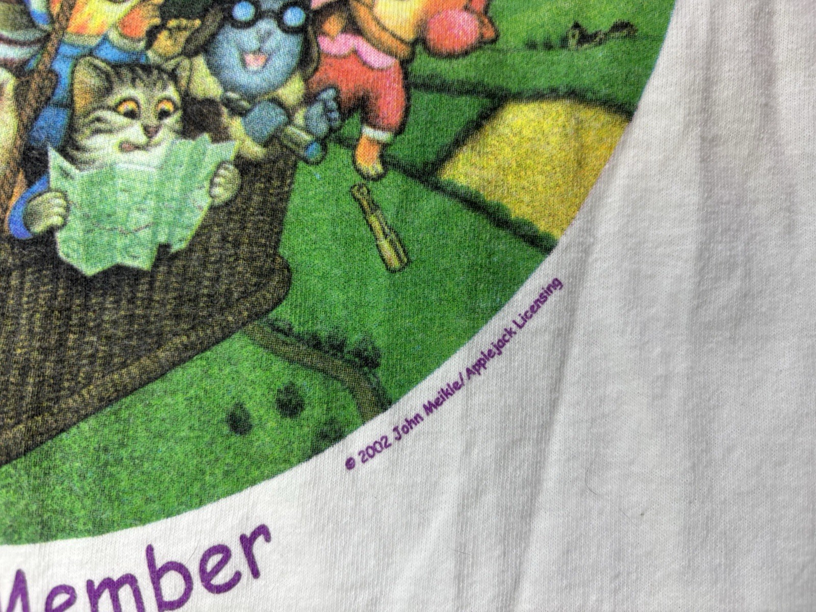 Humane Society Shirt Mens Large White Cat Dog Pet Hot Air Balloon Member Vintage