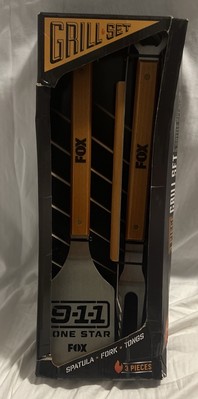 911 Lone Star Fox Tv Show Grill Set Spatula Fork Tongs Bottle Opener BBQ