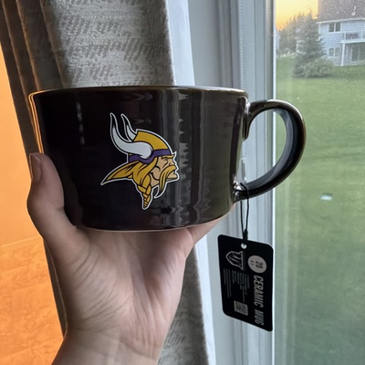#ad NFL Minnesota Vikings Large Ceramic Soup Mug Cup Bowl New $14.23