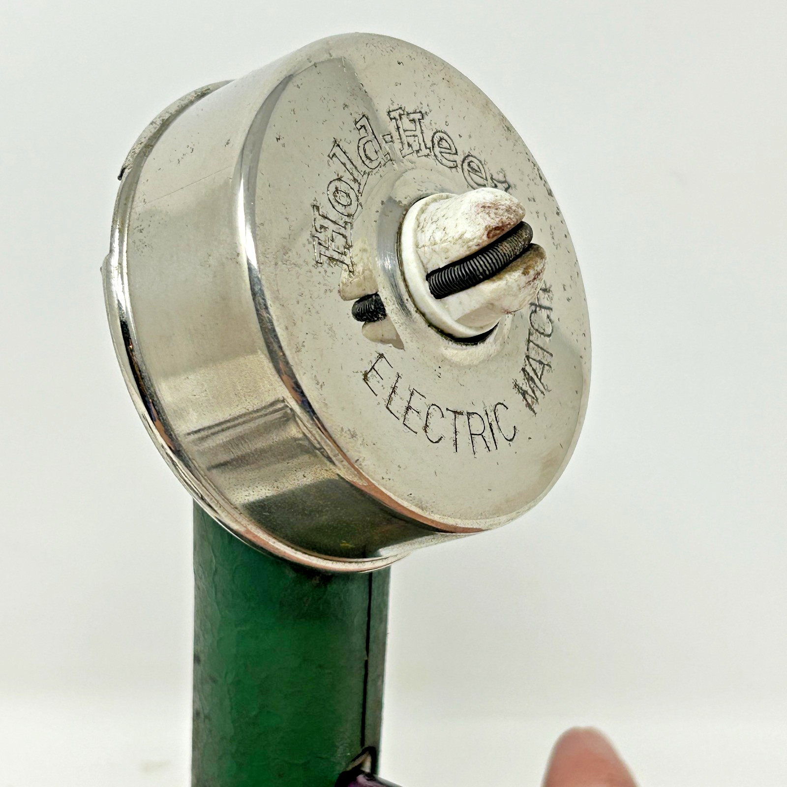 chrome HOLD HEET Electric Chicago Store bar counter Cigar Cigarette Lighter vtg