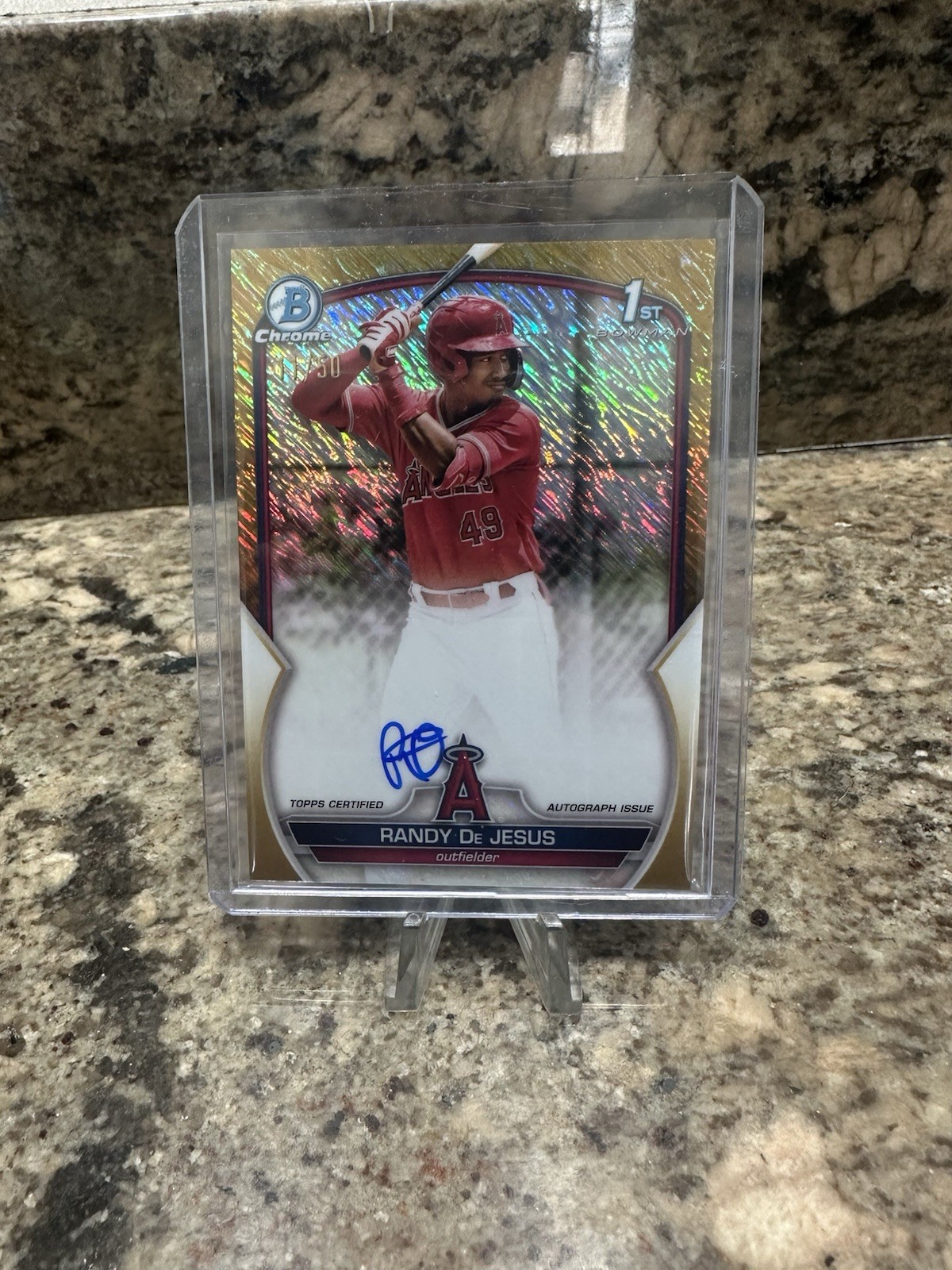 2023 Bowman - Chrome Randy De Jesus #CPA-RD Gold Shimmer Autograph /50