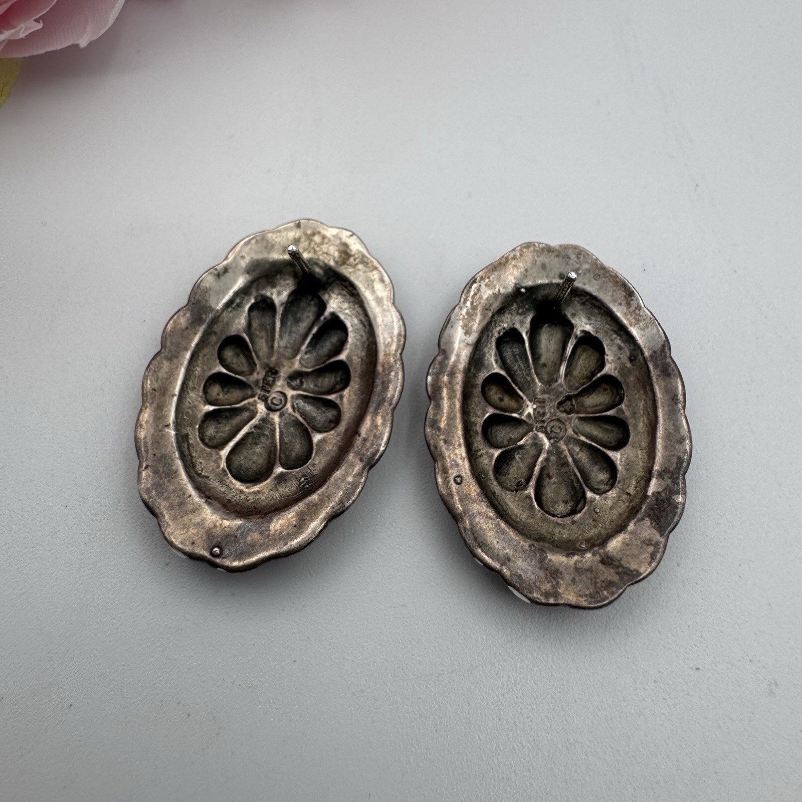 Native American Navajo Solid Sterling Silver Oval… - image 4